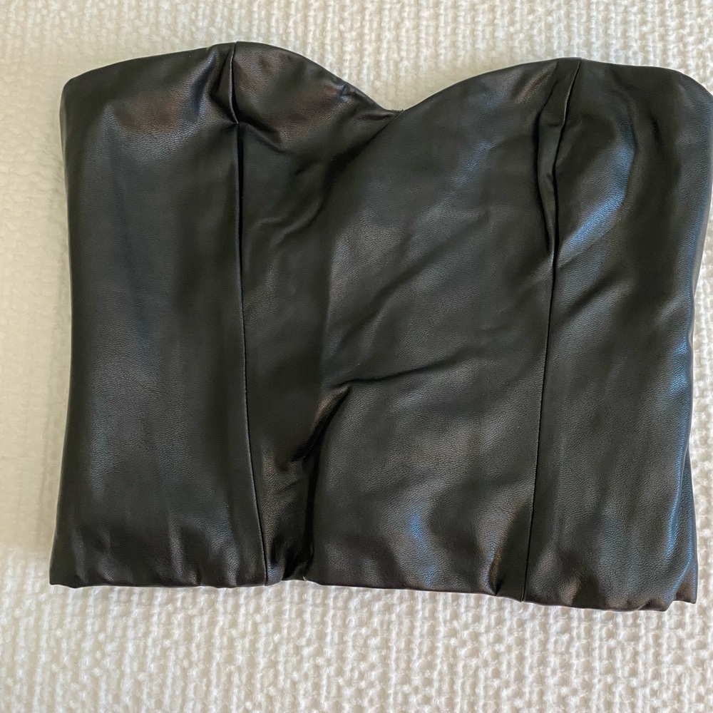 Talula black faux leather bustier size 0